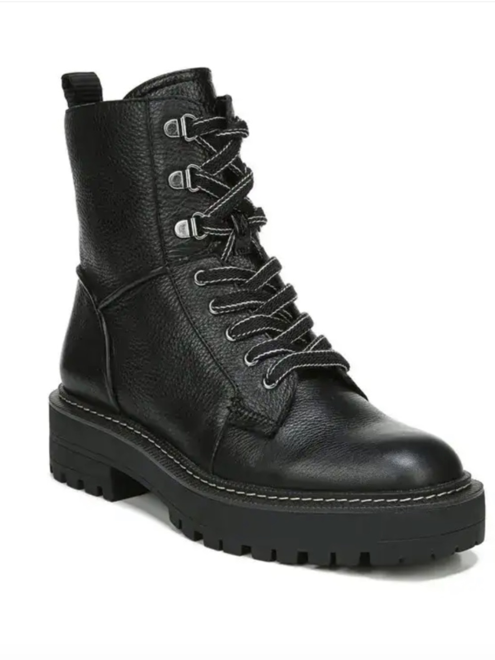 Sam Edelman Laurie Leather Platform Combat Boots Women's 8 Black